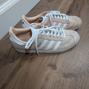 Adidas Beige and White Sneakers